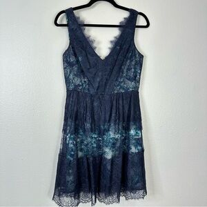 BCBG Maz Azria Willa dress v neck lace overlay wedding guest summer feminine